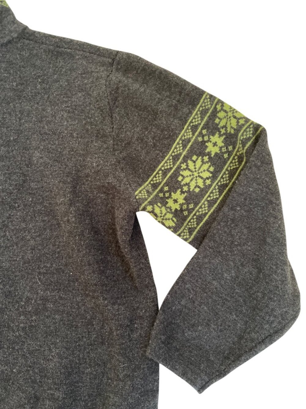 Neve Fair Isle Wool 1/4 Zip Pullover Sweater Nordic Gray Winter Ski Women's XL - Picture 10 of 10